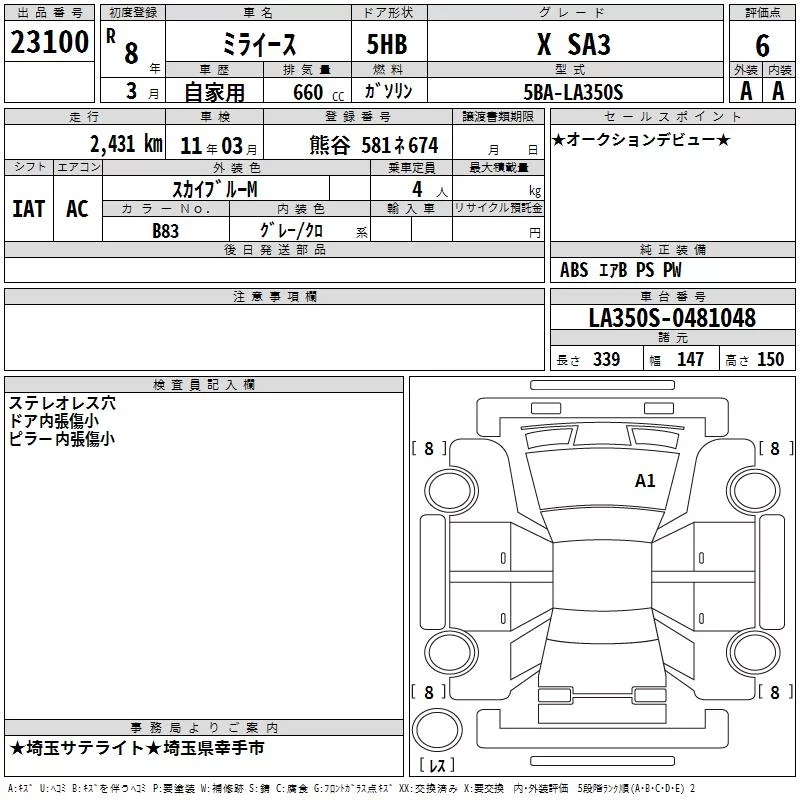 Daihatsu Mira e:S LA350S 2026